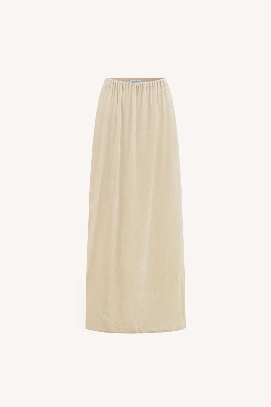 Women Rowie The Label Bottoms | Robbie Silk Velvet Maxi Skirt/Silver Birch