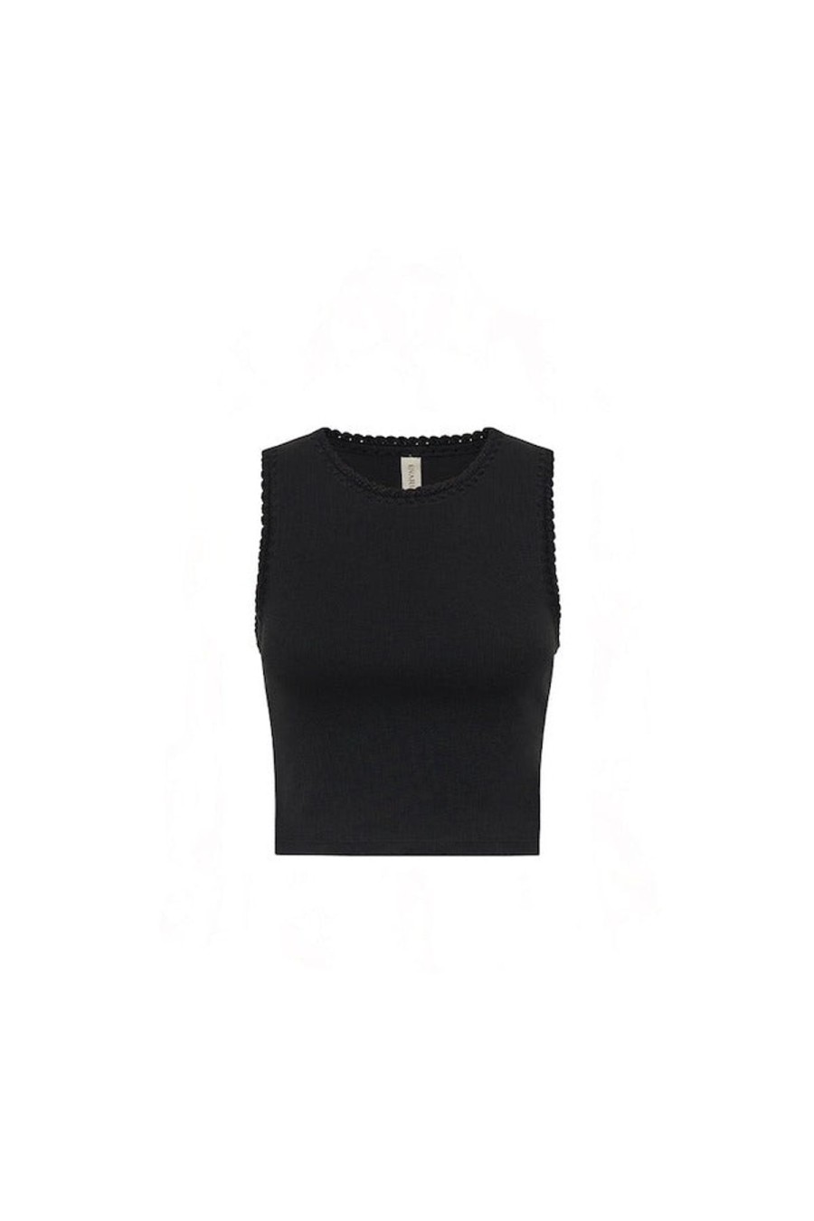 Women Kivari The Label Tops | Tallulah High Neck Crop Tank/Black