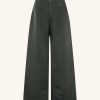 Women Rowie The Label Bottoms | Carlotta Silk Linen Wide Pant/Iron