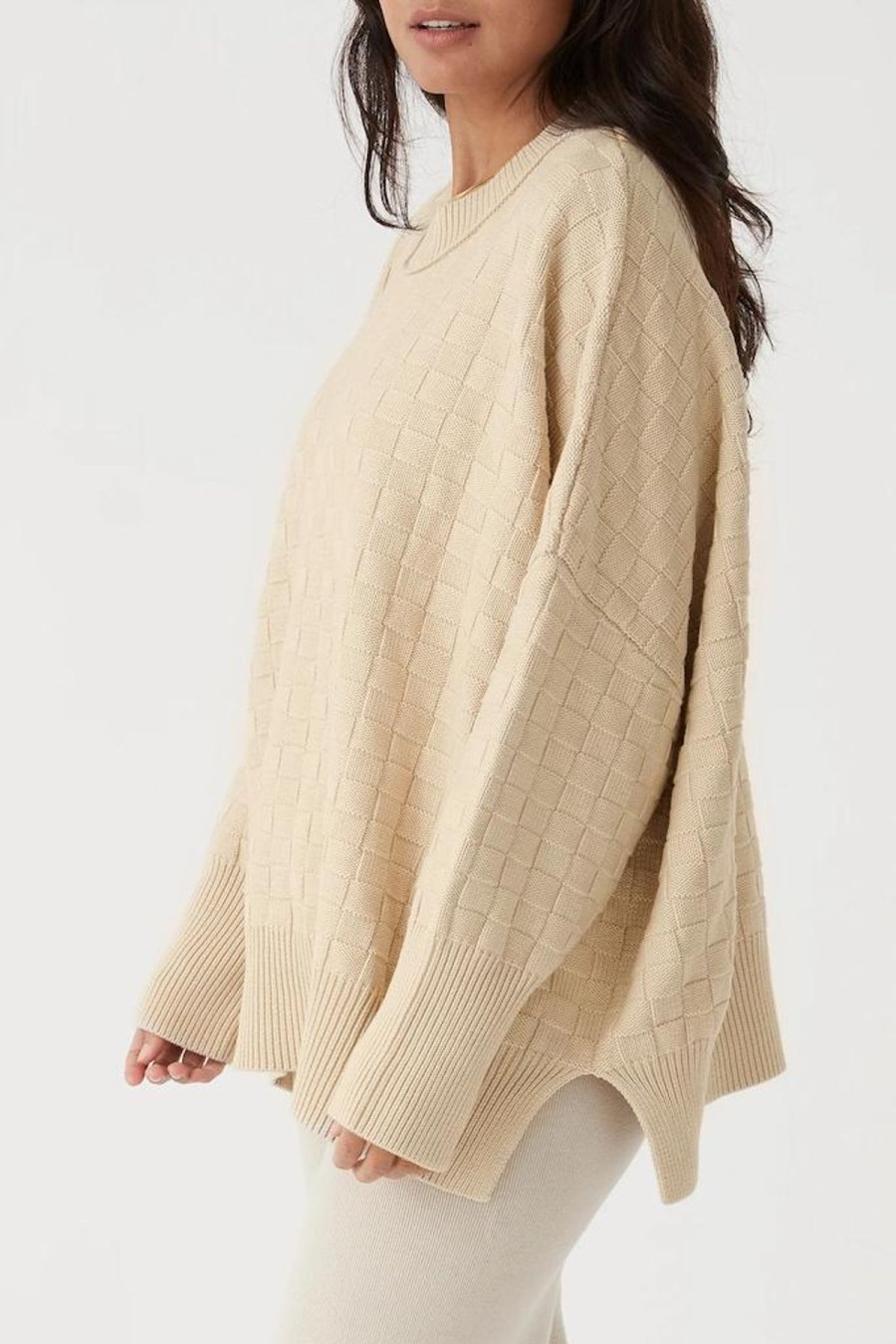 Women Arcaa Movement Blazers & Knits & Jackets & Robes | Sierra Organic Knit Sweater/Oat