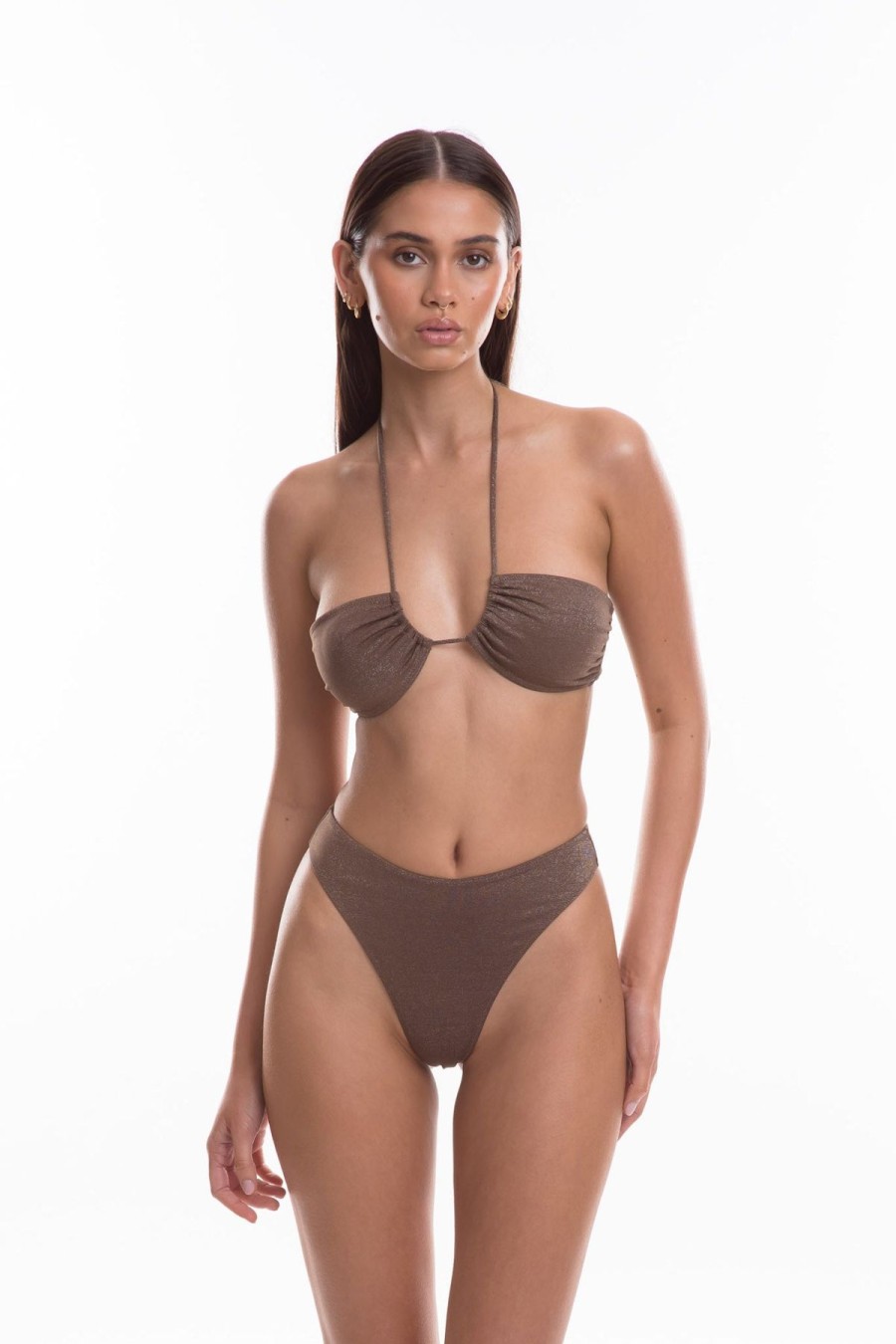 Women TJ Swim Swimwear | Harper Bikini Top/Coffee