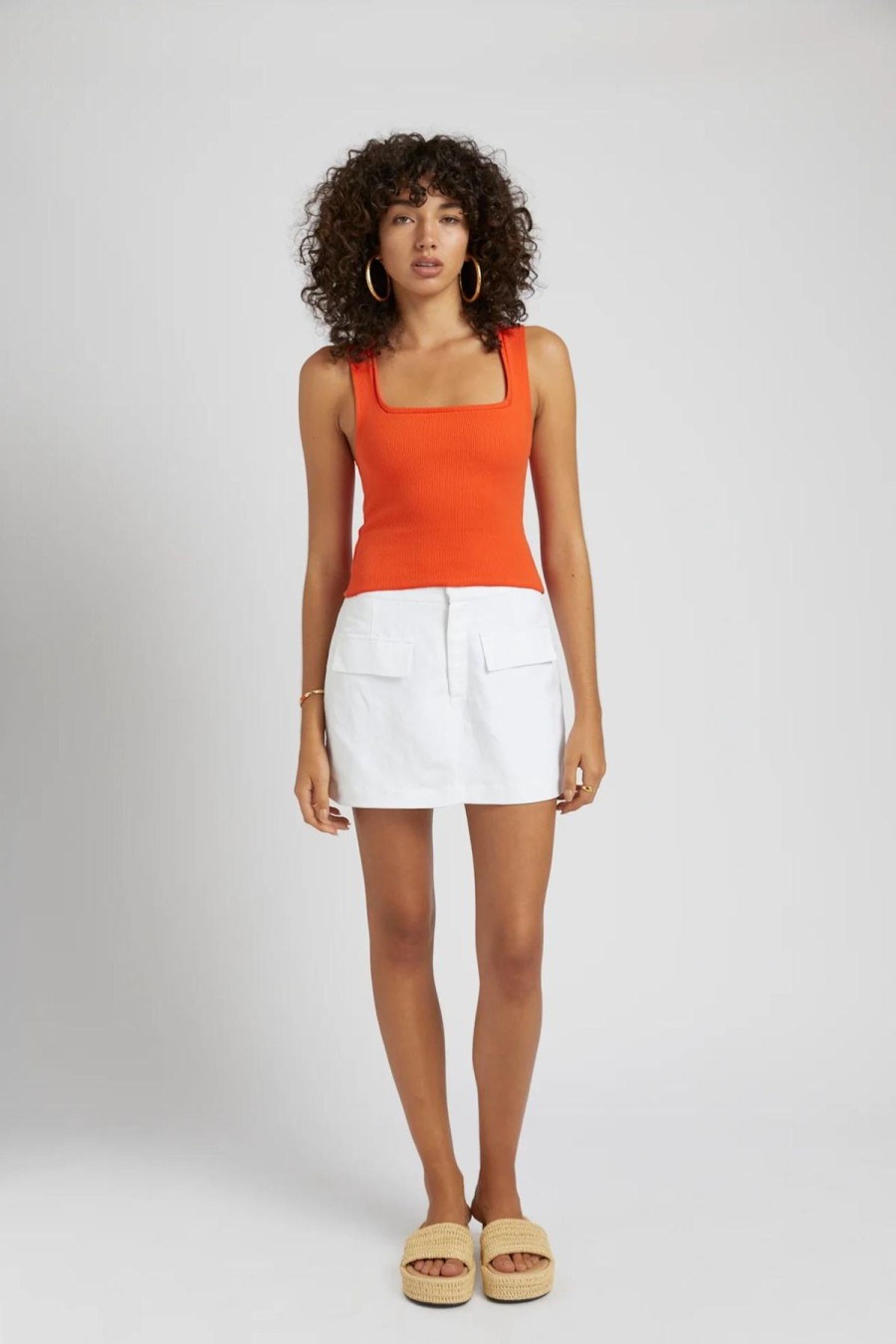 Women Summi Summi Tops | Square Tank Top/Blood Orange