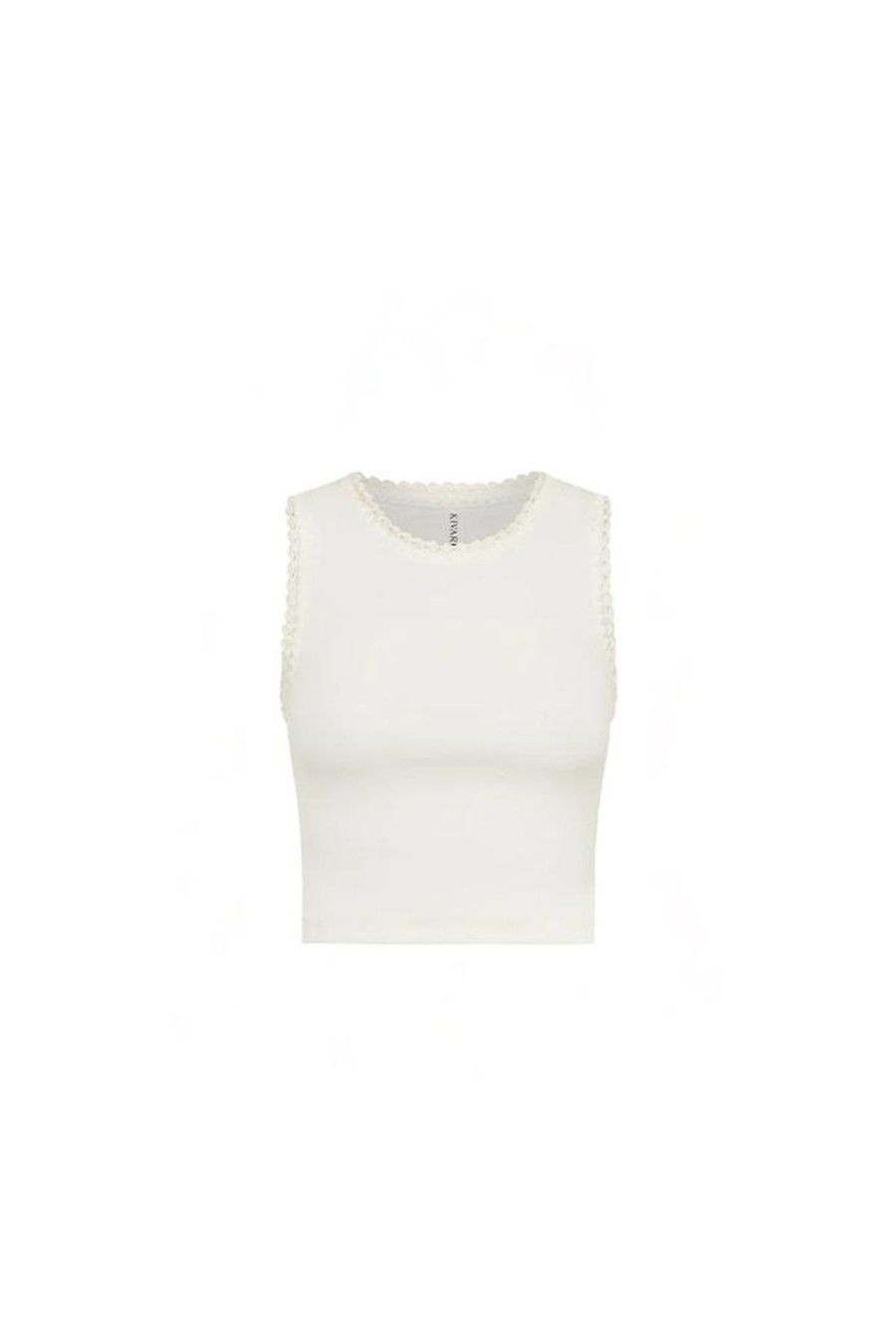 Women Kivari The Label Tops | Tallulah High Neck Crop Tank/Ivory