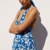 Women Shona Joy Dresses | Laysan Silk Twist Front Halter Mini Dress