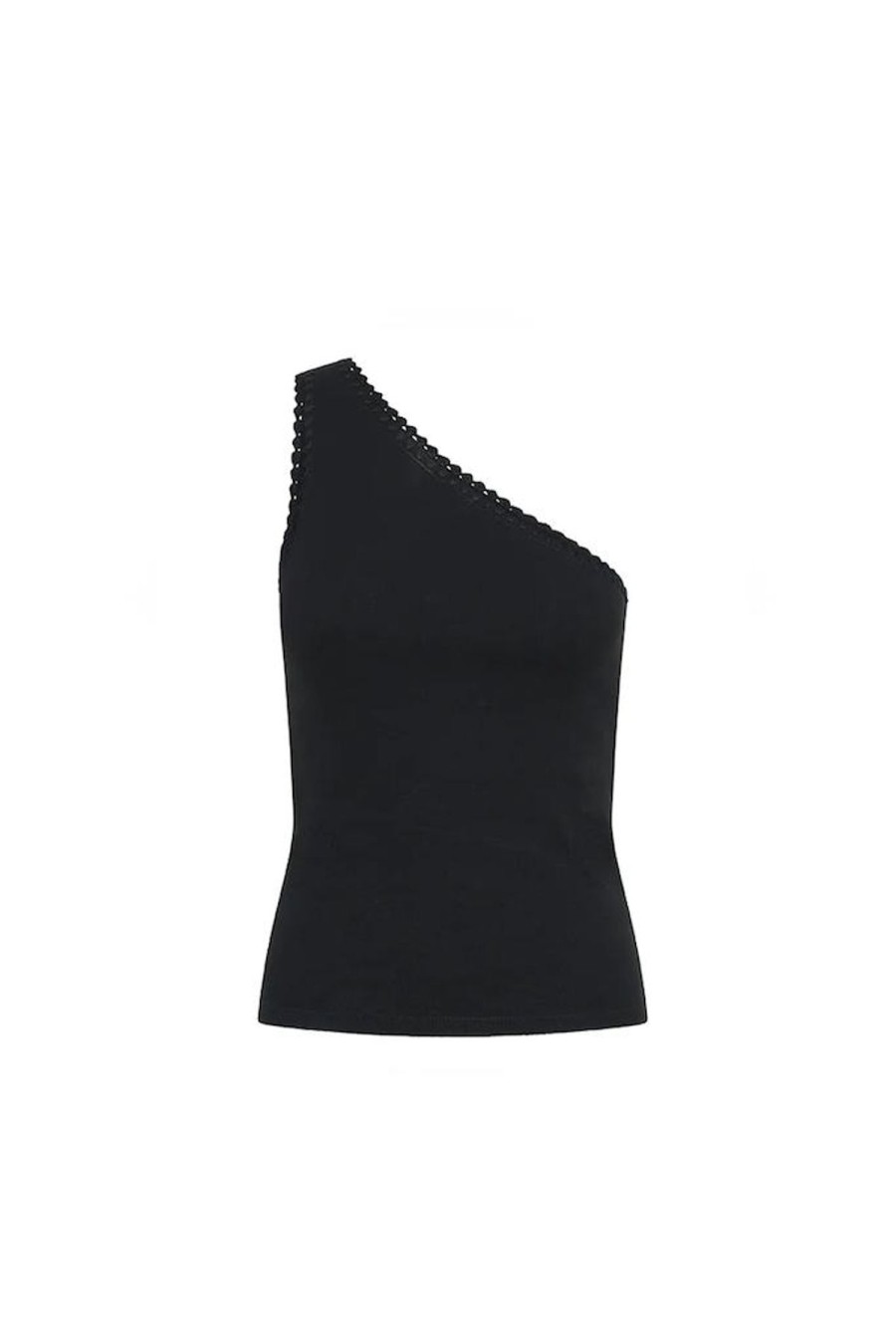 Women Kivari The Label Tops | Tallulah One Shoulder Tank/Black