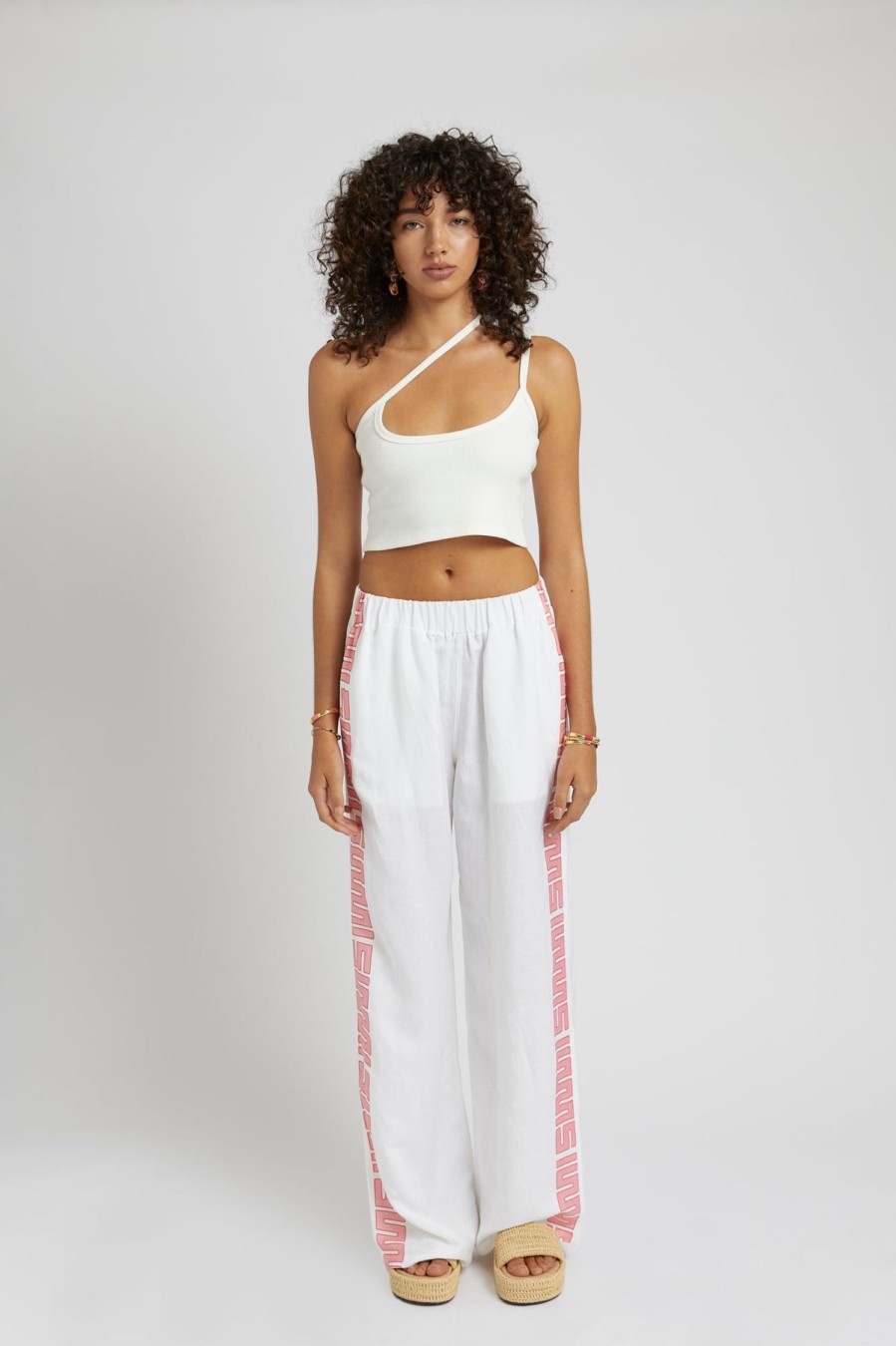 Women Summi Summi Tops | One Shoulder Cross Over Top/White