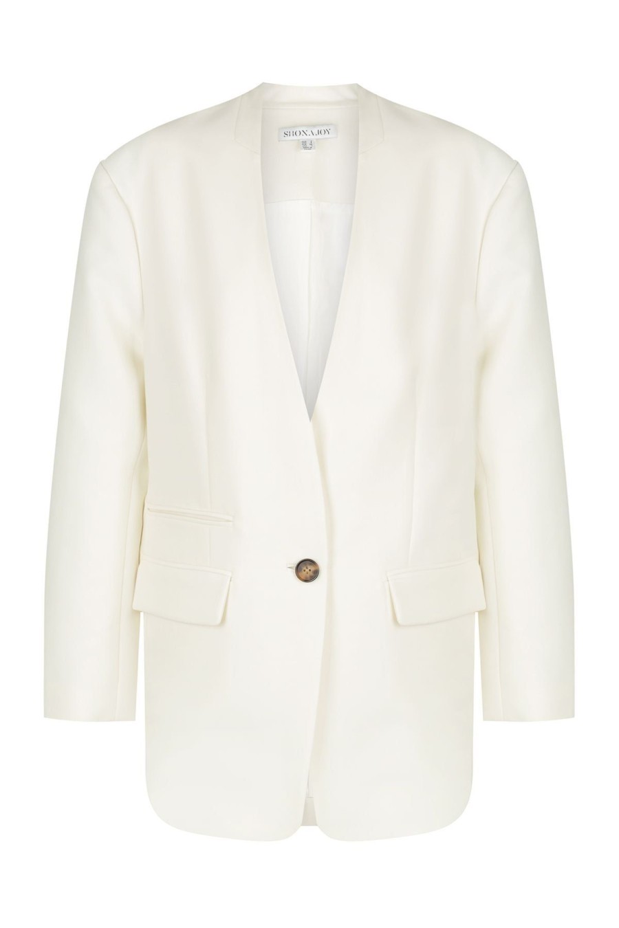 Women Shona Joy Blazers & Knits & Jackets & Robes | Irena Collarless Oversized Blazer/Cream