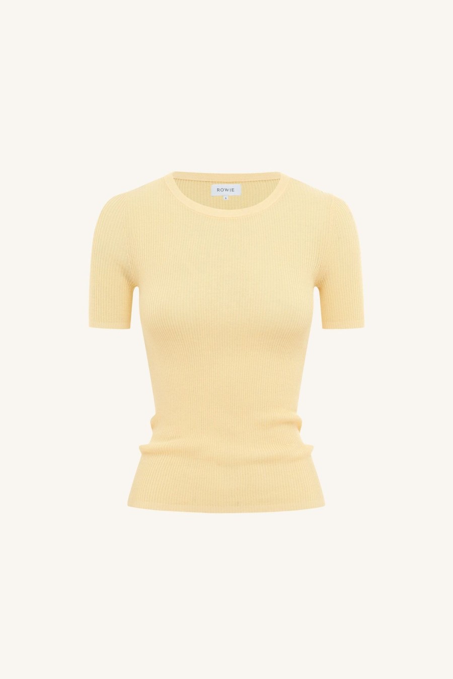 Women Rowie The Label Tops | Rib Knit Tee/Butter