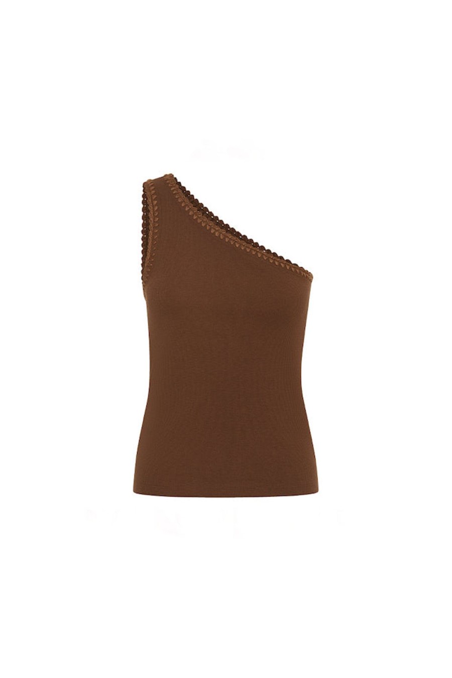 Women Kivari The Label Tops | Tallulah One Shoulder Tank/Coffee