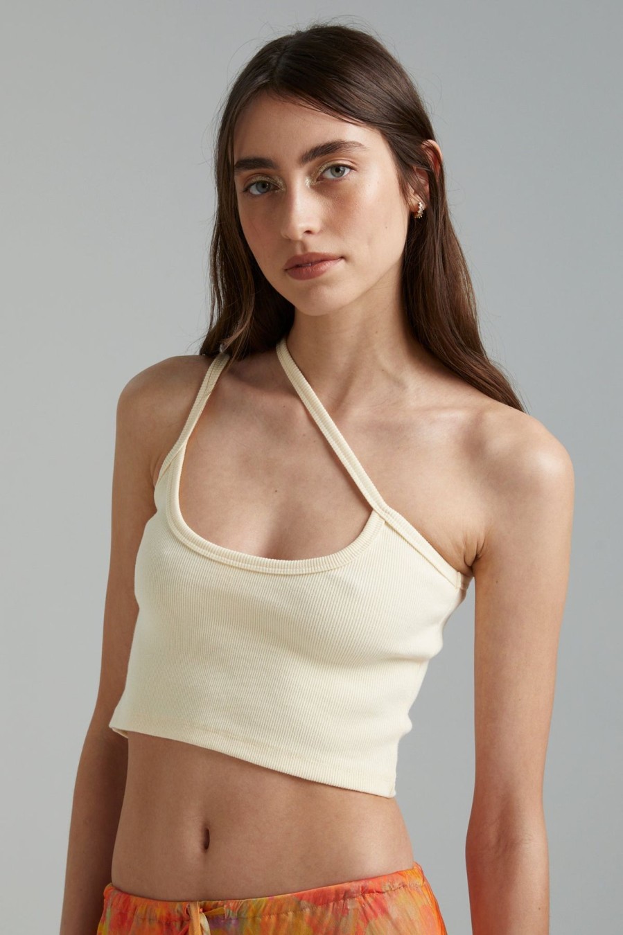 Women Summi Summi Tops | One Shoulder Cross Over Top/Vanilla Sky