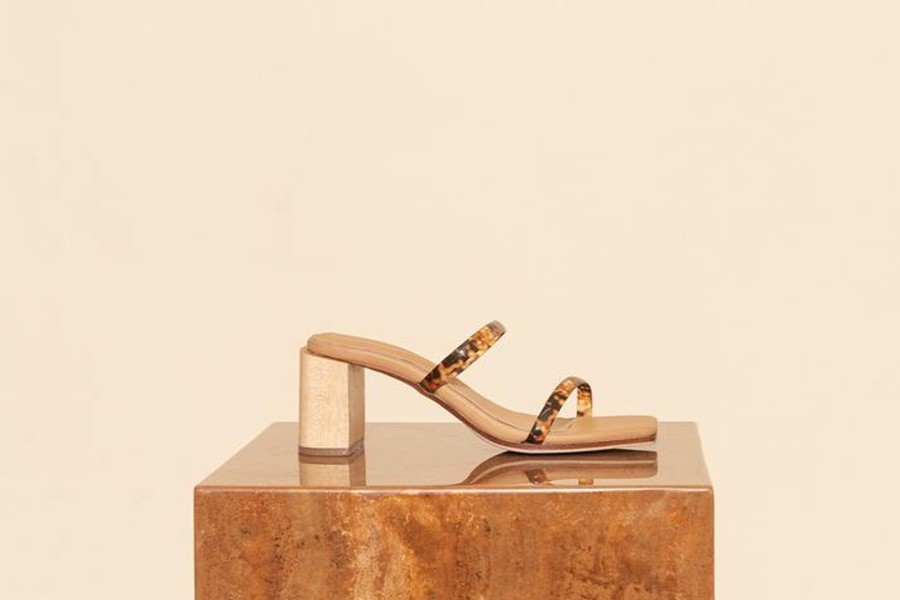 Women James Smith Slides | Sirenuse Strap Sandal/Tortoise Shell