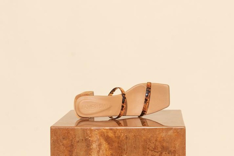 Women James Smith Slides | Sirenuse Strap Sandal/Tortoise Shell