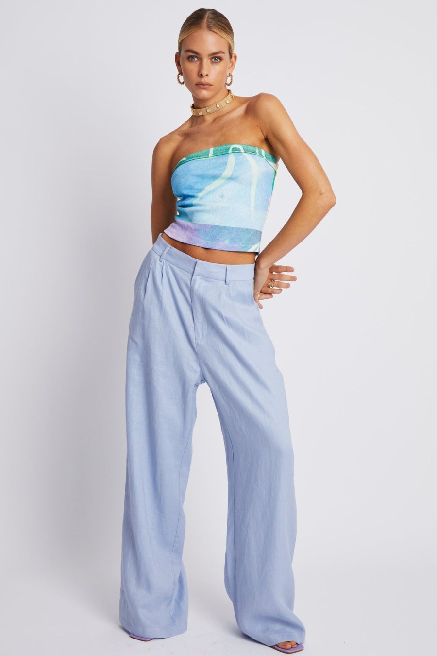 Women Summi Summi Bottoms | Wide Leg Trousers/Alice Blue