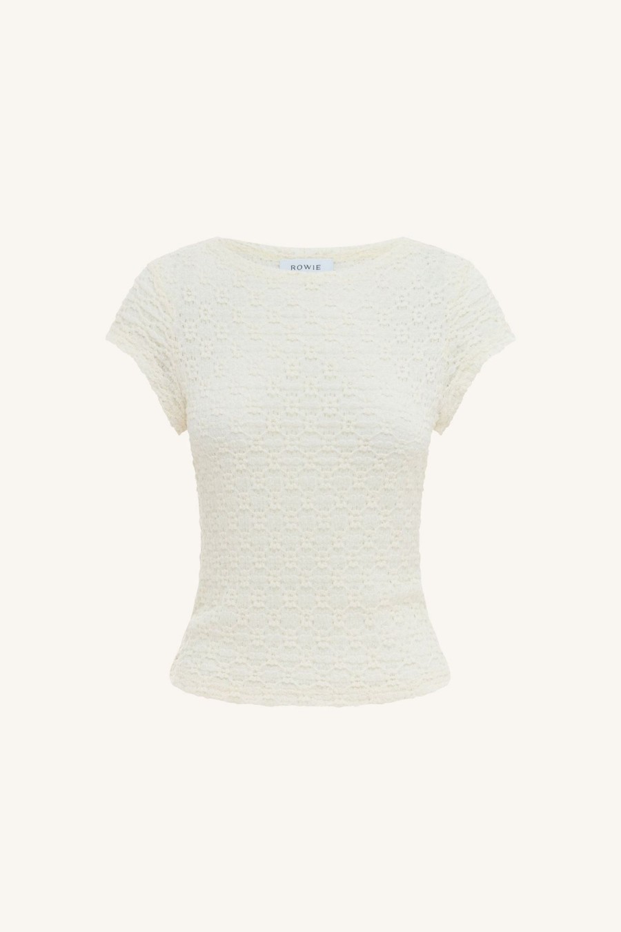 Women Rowie The Label Tops | Galo Daisy Lace Tee/Creme