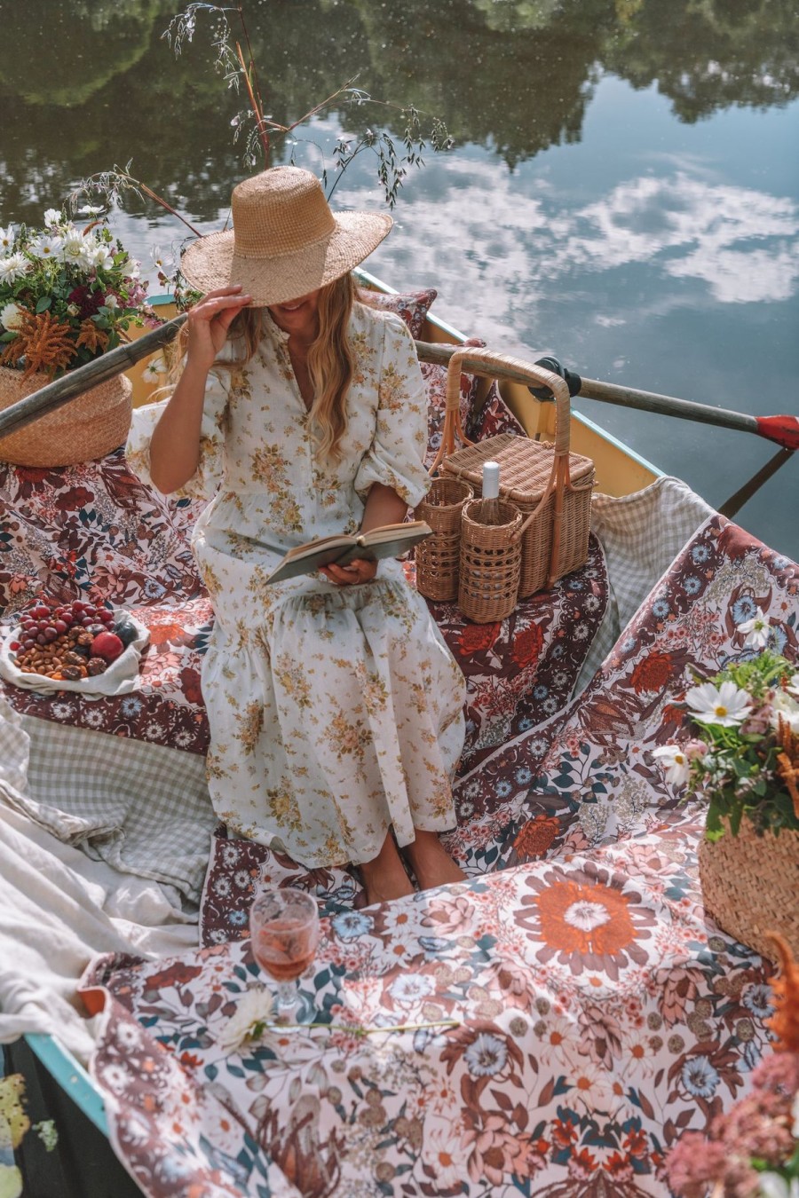 Women Wandering Folk Beach Accessories | Native Blossom Picnic Rug