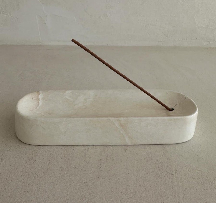 Self Care Gentle Habits | Ceramic Incense Holder/White