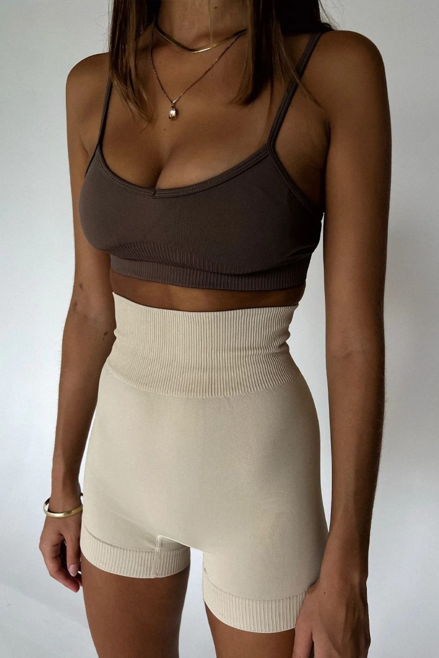 Women La Hana Active Activewear | Lumi Crop/Mocha Brown