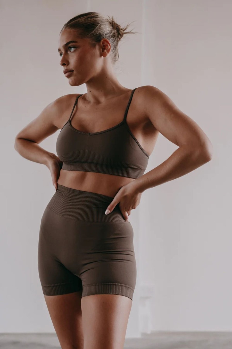 Women La Hana Active Activewear | Lumi Crop/Mocha Brown