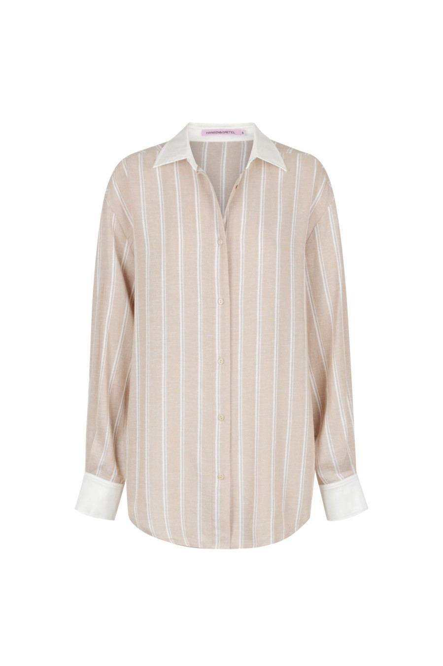 Women Hansen & Gretel Tops | Leonard Oversize Shirt/Sand Pinstripe