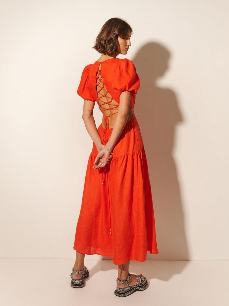 Women Kivari The Label Dresses | Kennedy Maxi Dress/Scarlet