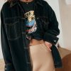 Women Spell Blazers & Knits & Jackets & Robes | Muse Denim Jacket/Vintage Black