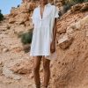 Women Rowie The Label Dresses | Gina Linen Mini Dress/Bone