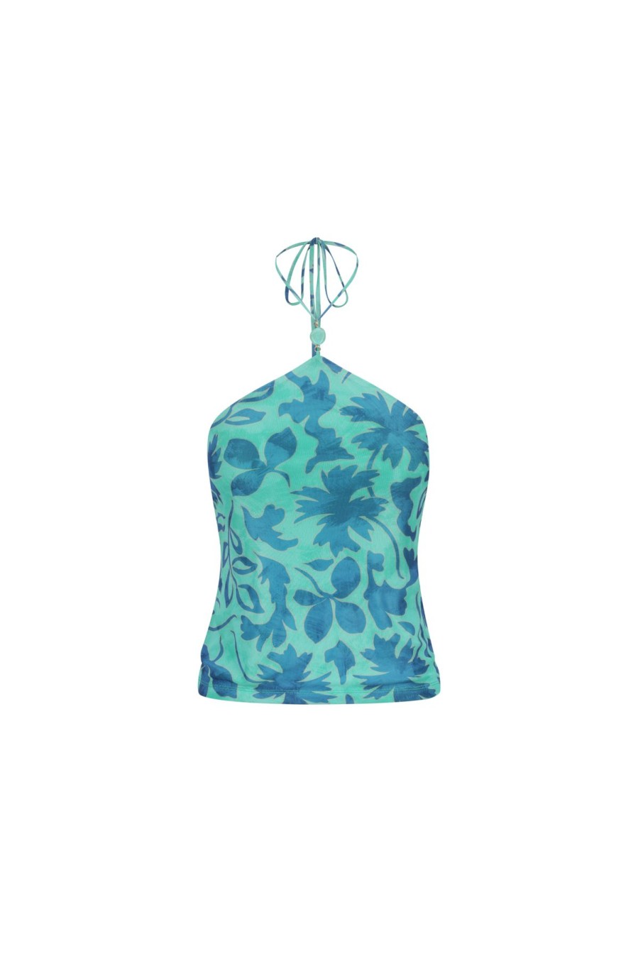 Women Hansen & Gretel Tops | Huxley Halter Top/Aqua Leaf