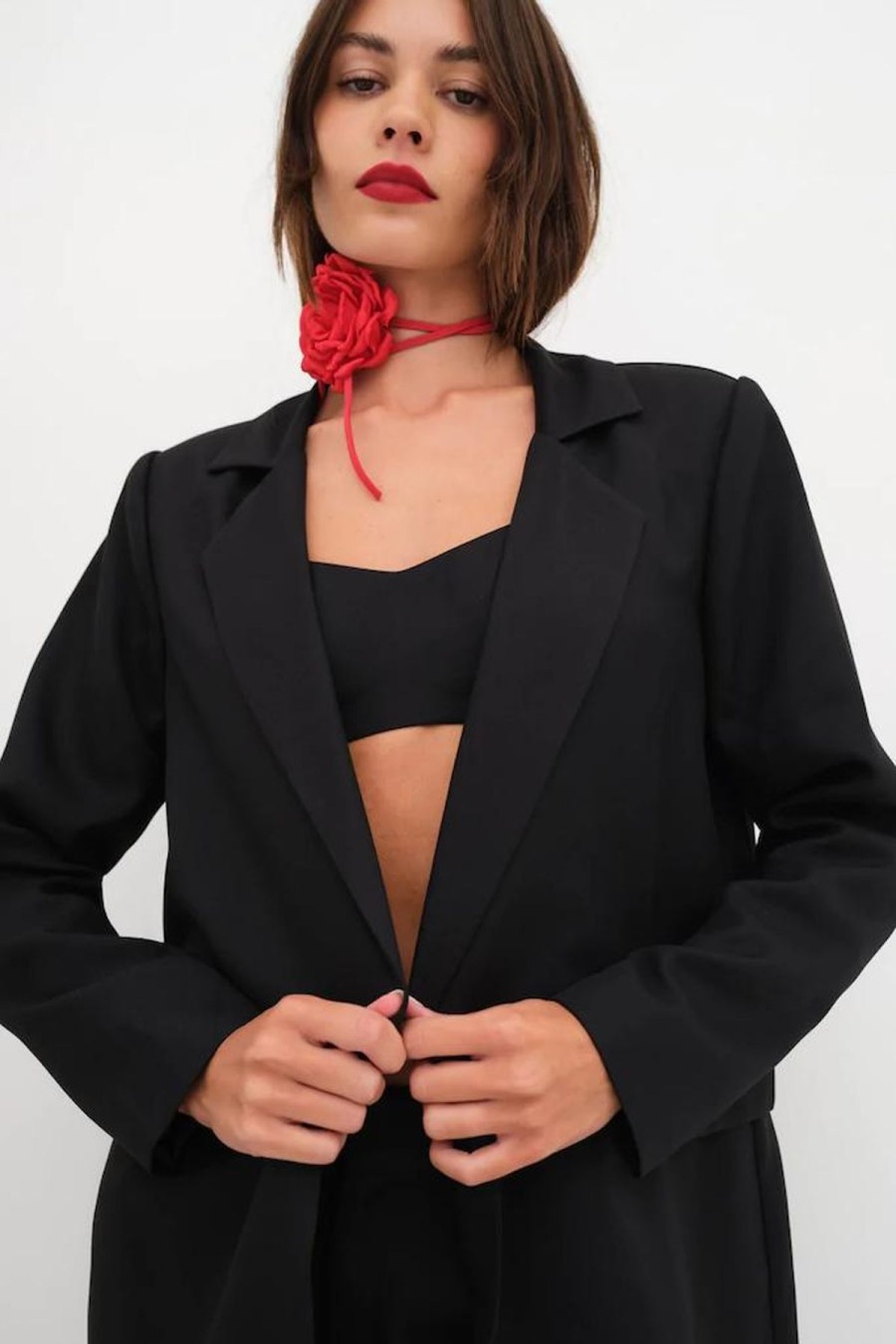 Women For Love & Lemons Blazers & Knits & Jackets & Robes | Courtney Blazer/Black