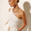 Women Kivari The Label Tops | Tallulah One Shoulder Tank/Ivory