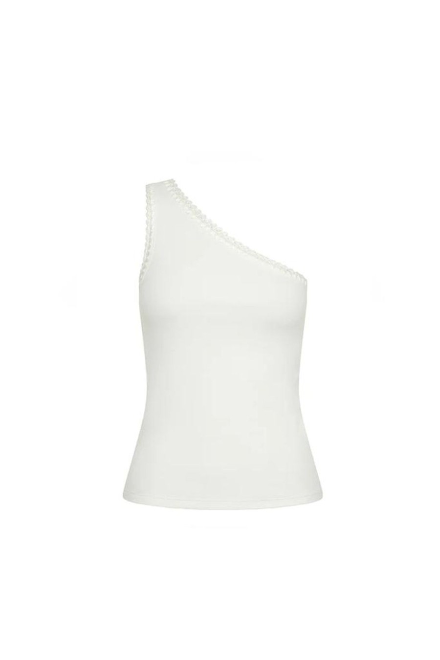 Women Kivari The Label Tops | Tallulah One Shoulder Tank/Ivory